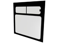 Ventana bus corredera todo vidrio al exterior